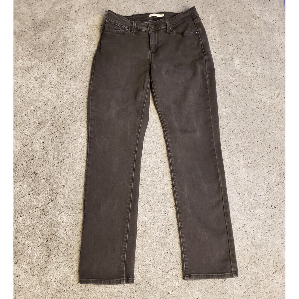 Levis 529 Jeans Womens 8 Black Curvy Skinny Dark Wash Stretch‎ Denim Mid Rise